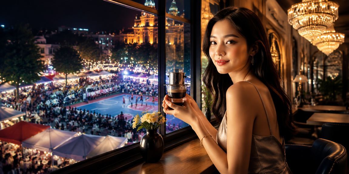 Người chơi tại Hà Nội đặt cược bóng rổ qua ứng dụng 10c bên ly cà phê